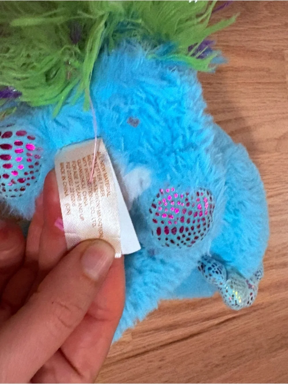 Triceratops Dinosaur Plush Blue Rainbow Tail Stuffed Animal Kids Toy